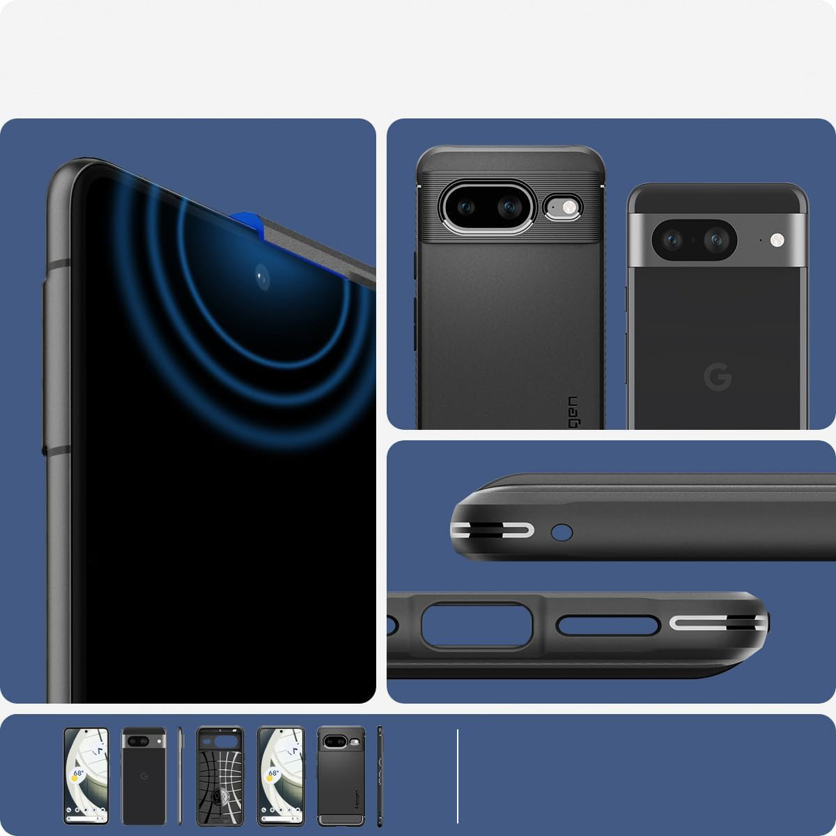 Etui pancerne Spigen Rugged Armor do Google Pixel 8, czarne